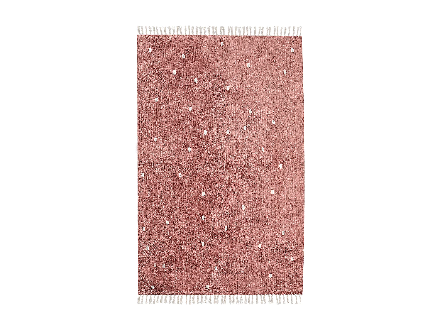 Tapis 140 x 200 cm en coton rouge clair ASTAF