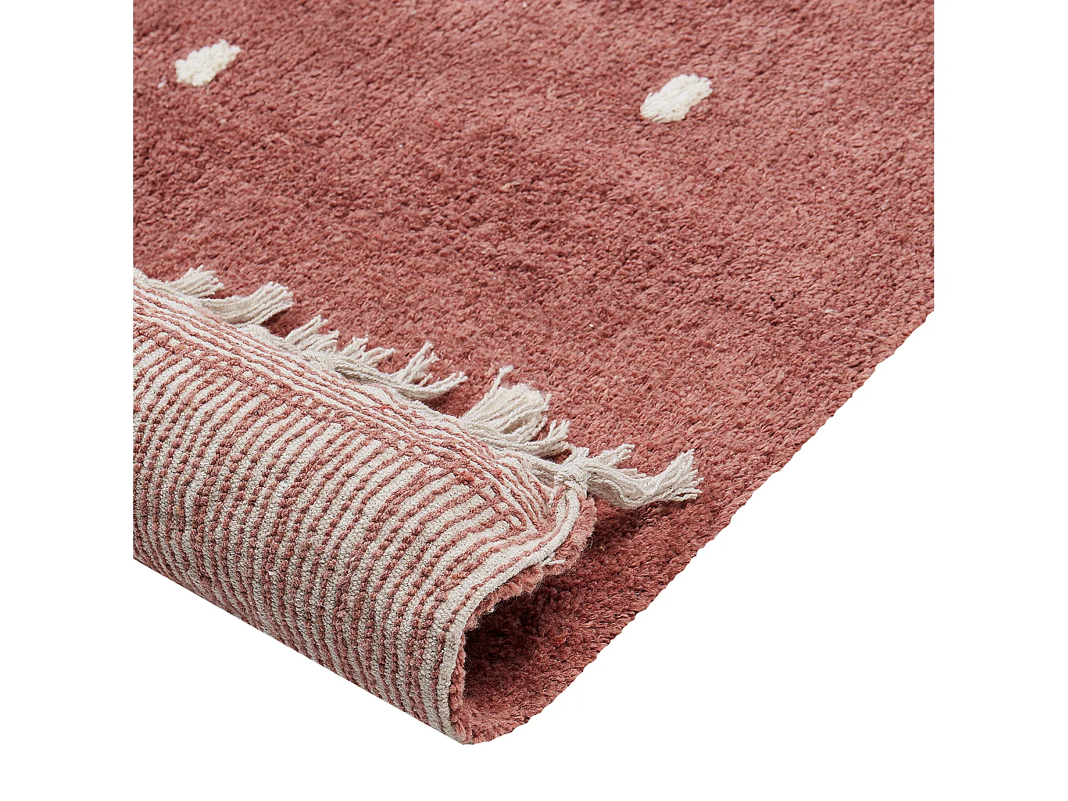 Tapis 140 x 200 cm en coton rouge clair ASTAF