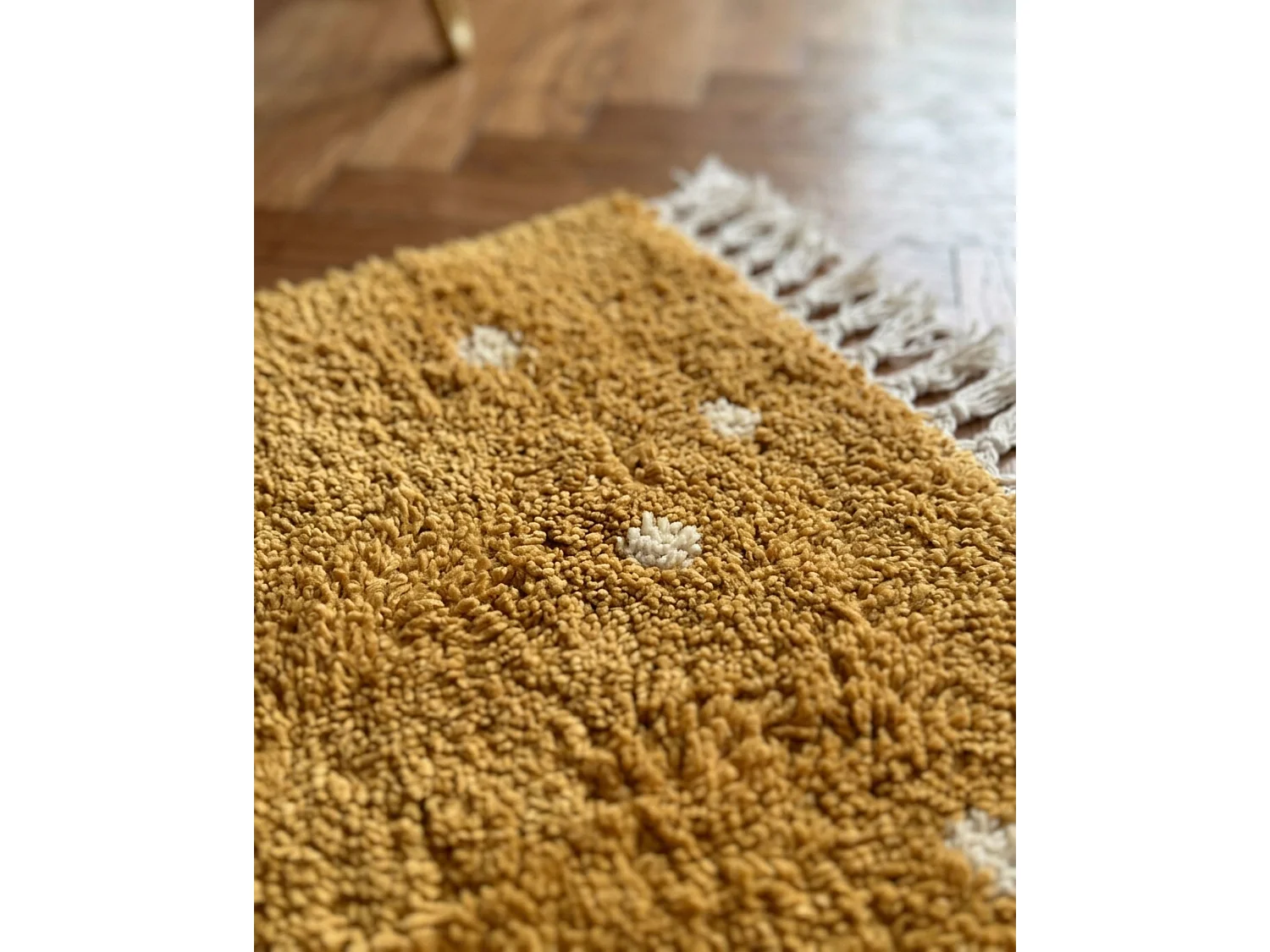 Tapis 140 x 200 cm en coton moutarde ASTAF