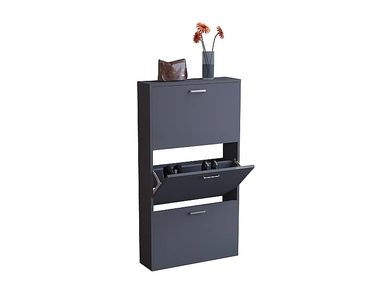 Shoe cabinet Sulos Anthracite H. 108 x W. 59 x D. 17 cm