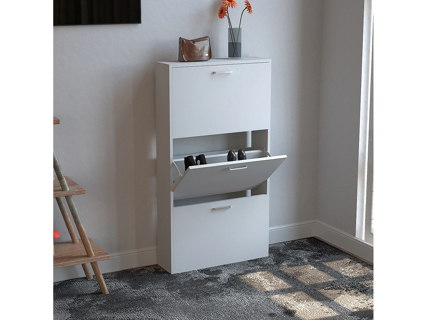 Holz Regal Schuhschrank Schuhkipper Sulos M