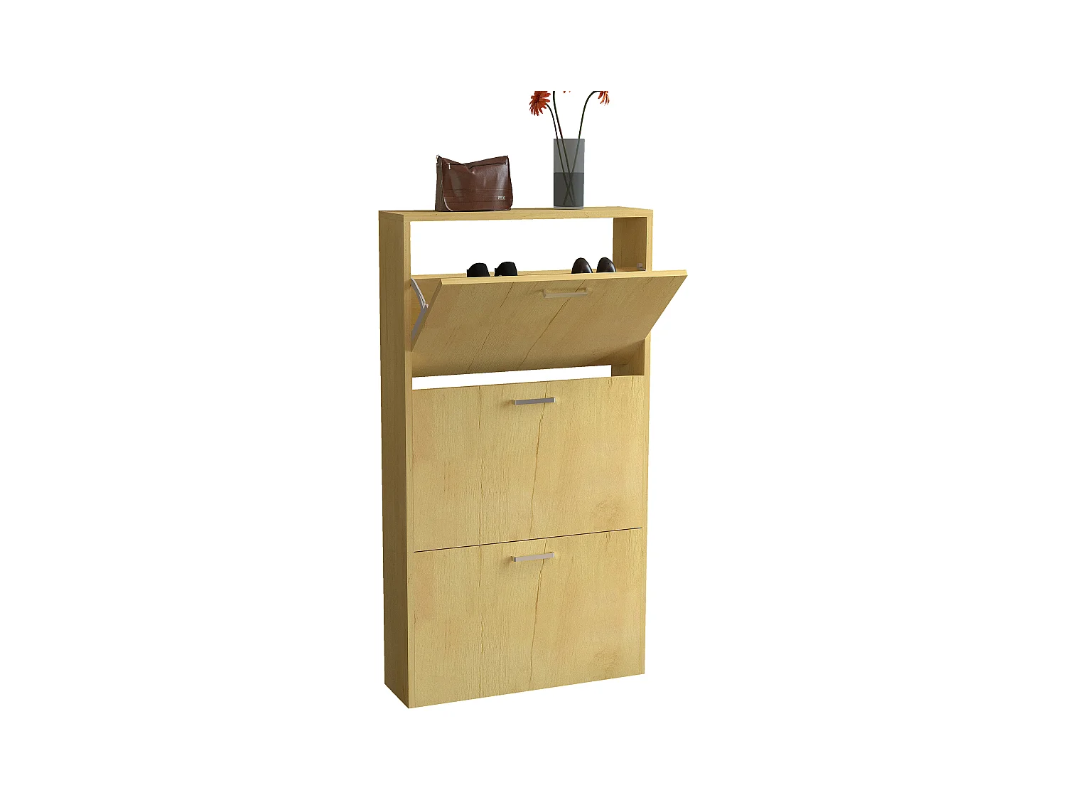 Shoe cabinet Sulos Honey oak H. 108 x W. 59 x D. 17 cm