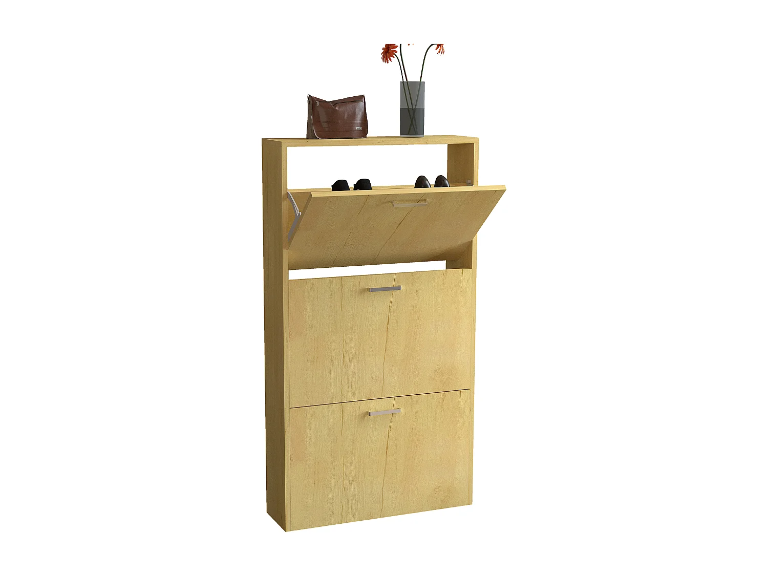Shoe cabinet Sulos Honey oak H. 108 x W. 59 x D. 17 cm