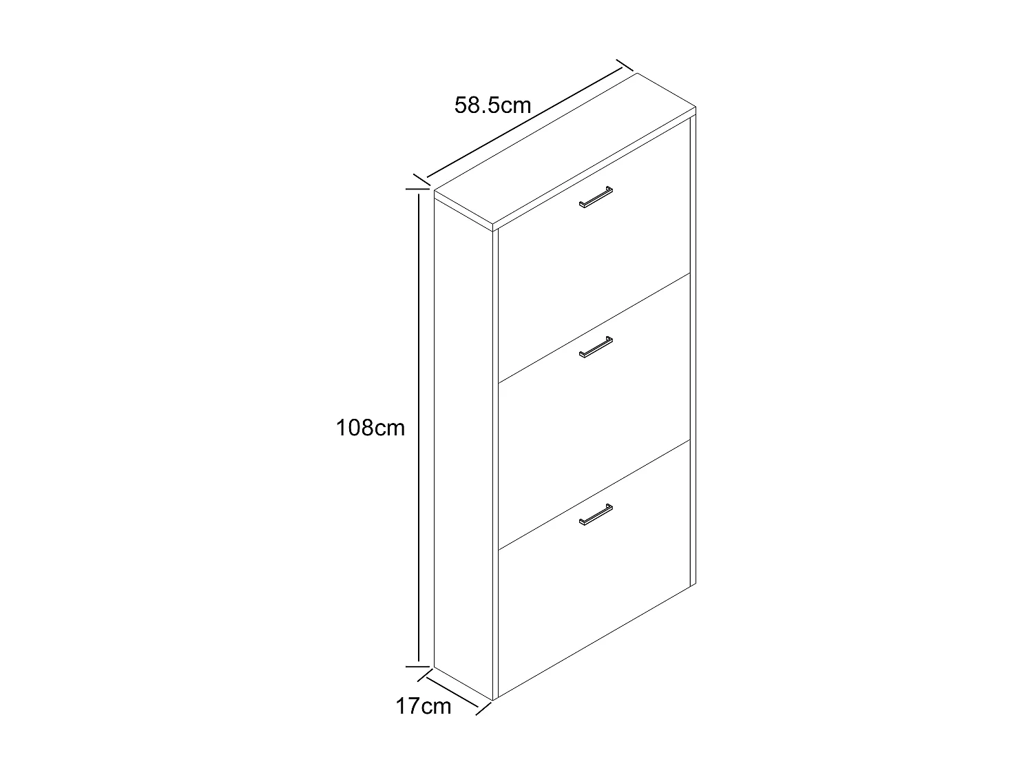 Shoe cabinet Sulos Honey oak H. 108 x W. 59 x D. 17 cm