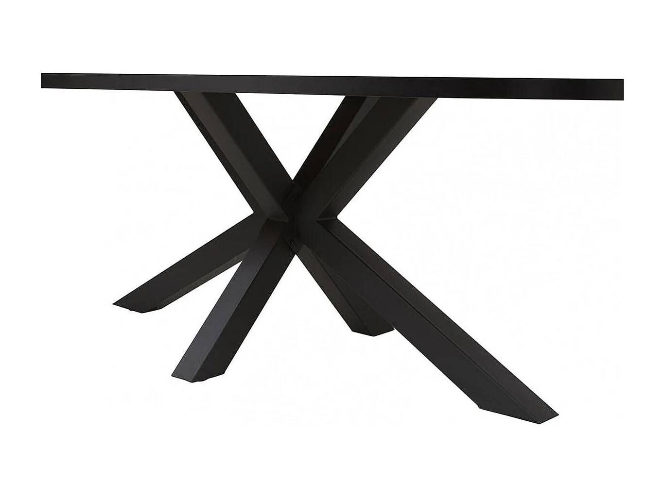 NOX - Table Ovale 230cm Aspect Bois Piètement Etoile Métal Noir