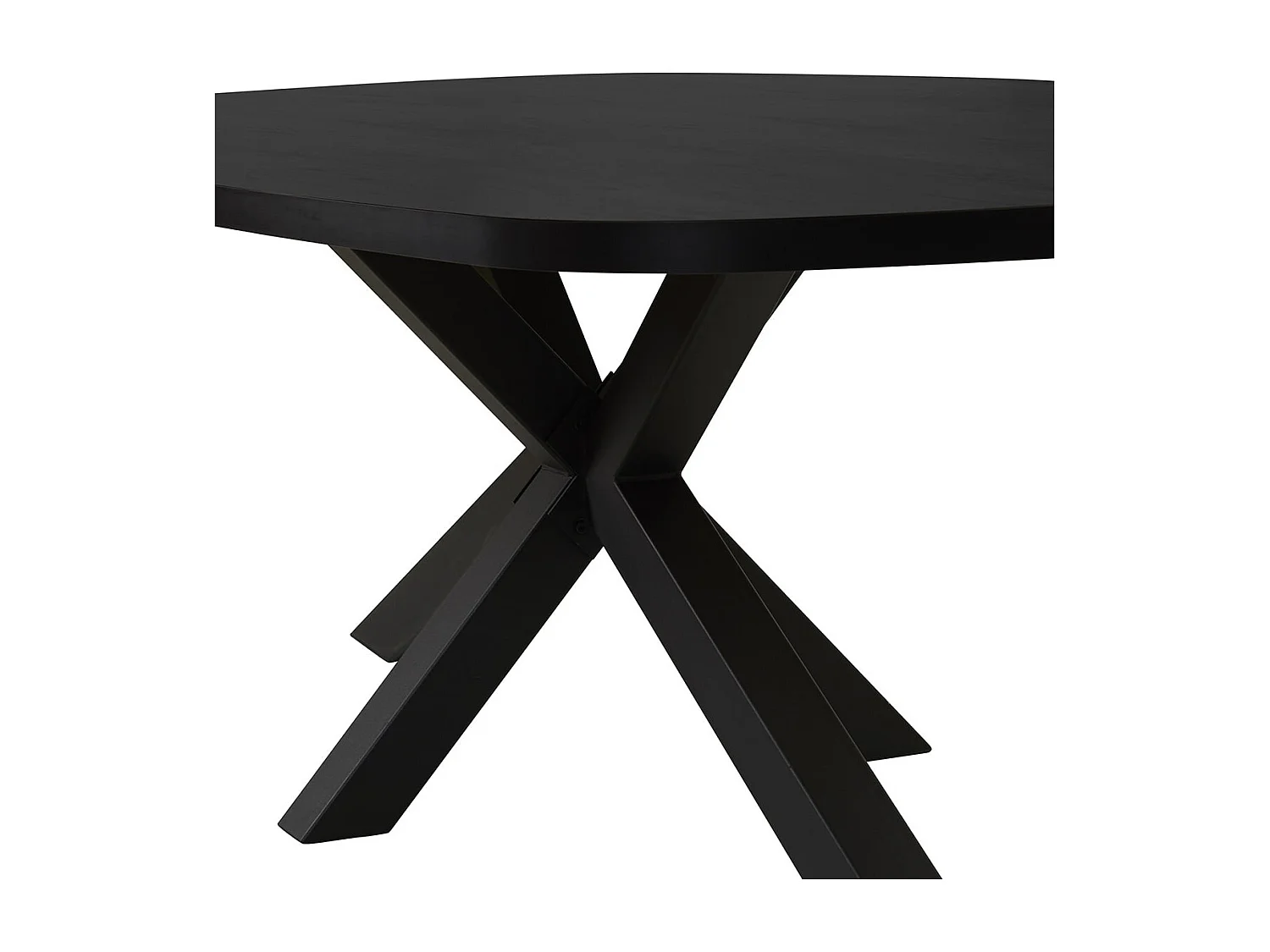 NOX - Table Ovale 230cm Aspect Bois Piètement Etoile Métal Noir