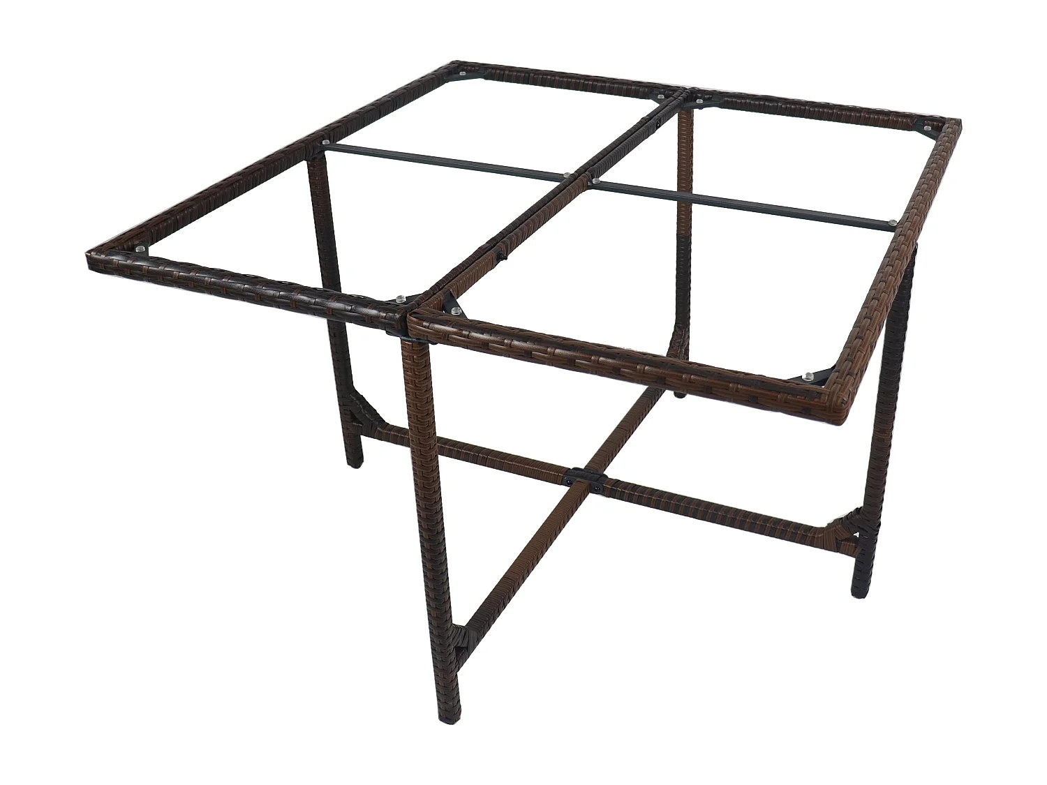 VCM Rotin Table de balcon Table de jardin Camping 110x110 Raloso