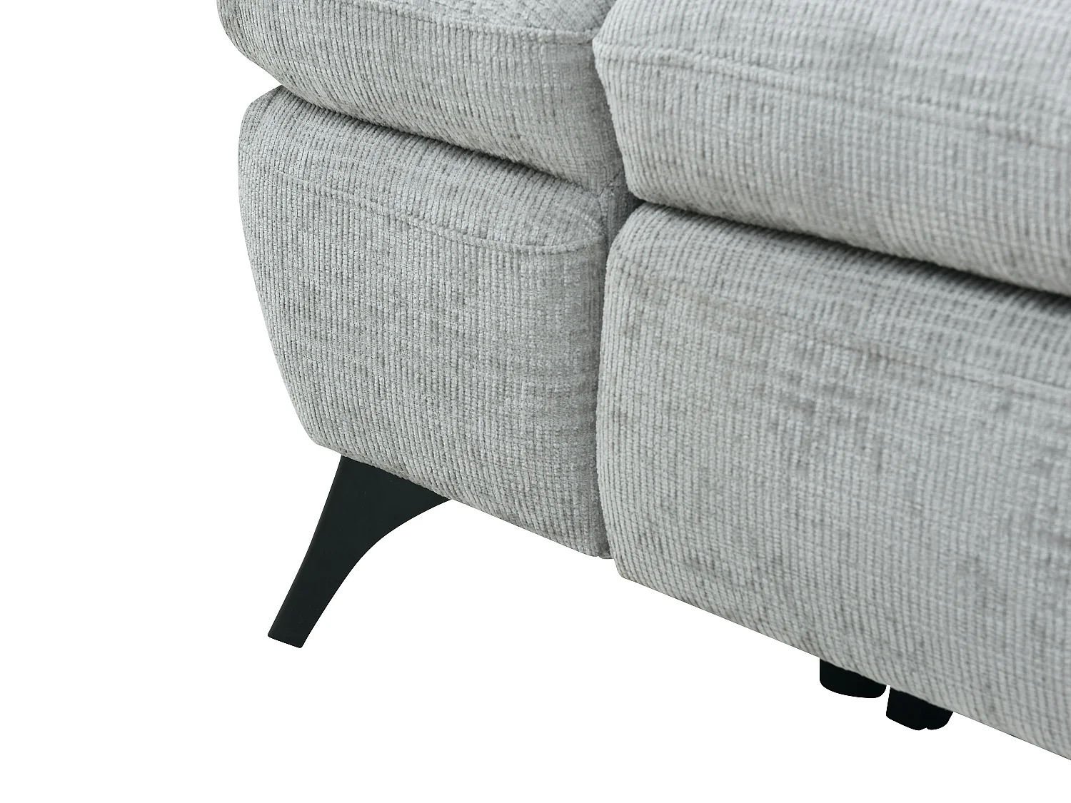 Canapé d'angle droit convertible en tissu texturé gris SURDELI