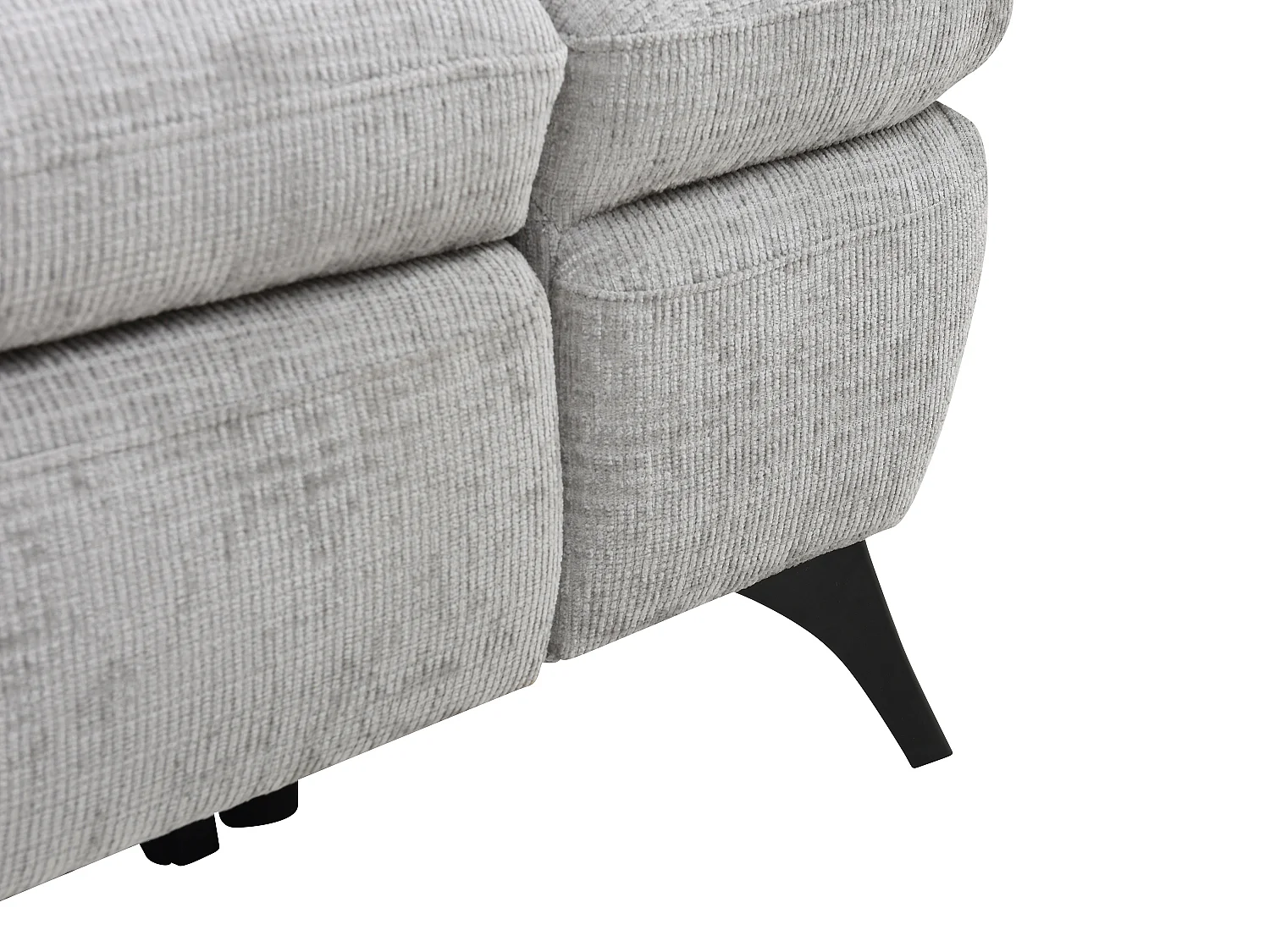 Canapé d'angle gauche convertible en tissu texturé gris SURDELI