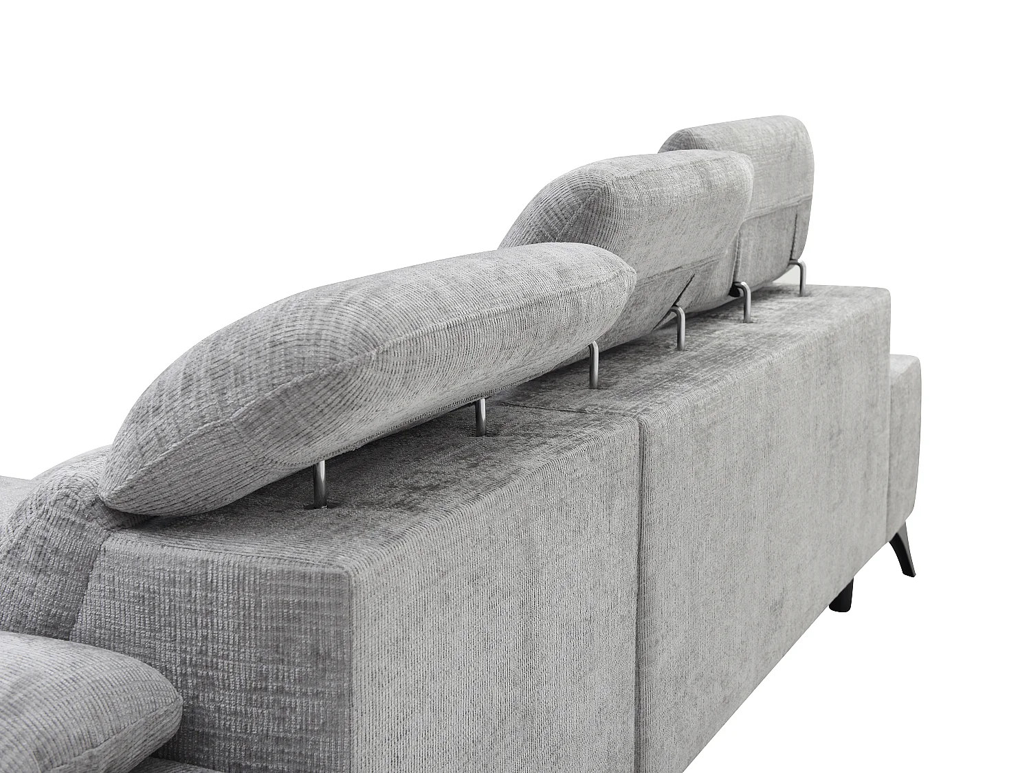 Canapé d'angle gauche convertible en tissu texturé gris SURDELI