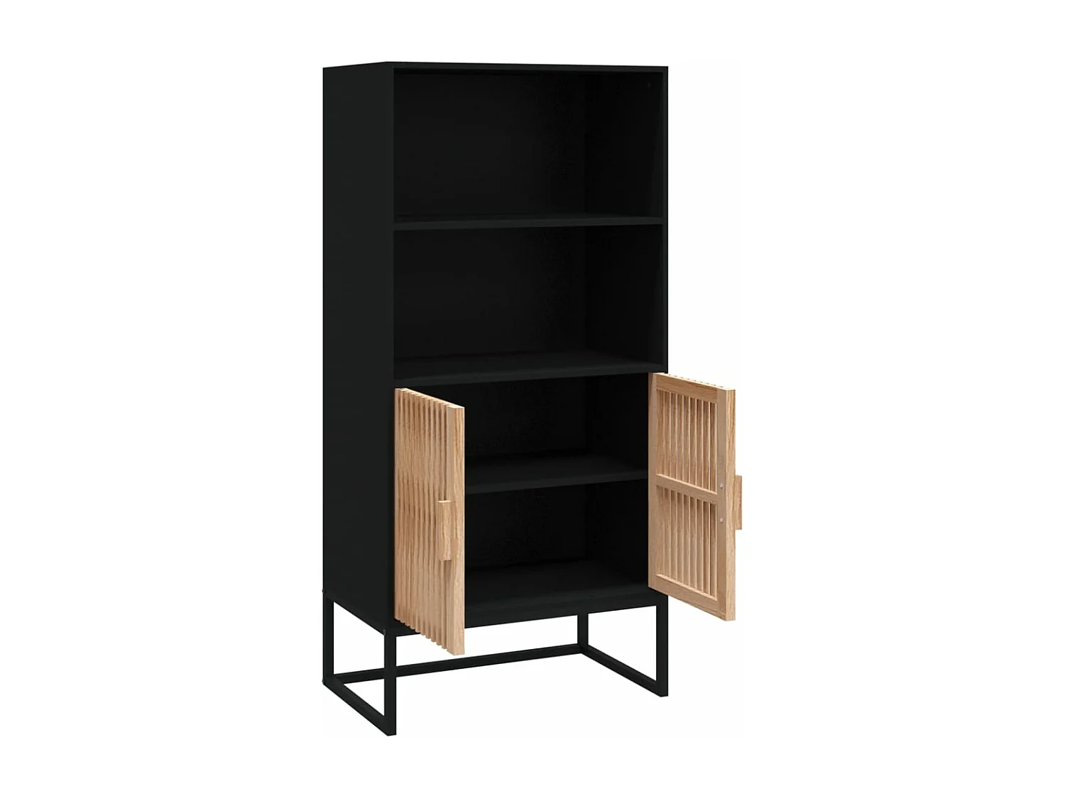 Highboard,Kommode Schwarz 60x35x125 cm Holzwerkstoff -gkd340070