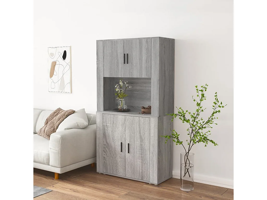 Highboard,Kommode Grau Sonoma Holzwerkstoff -gkd195534