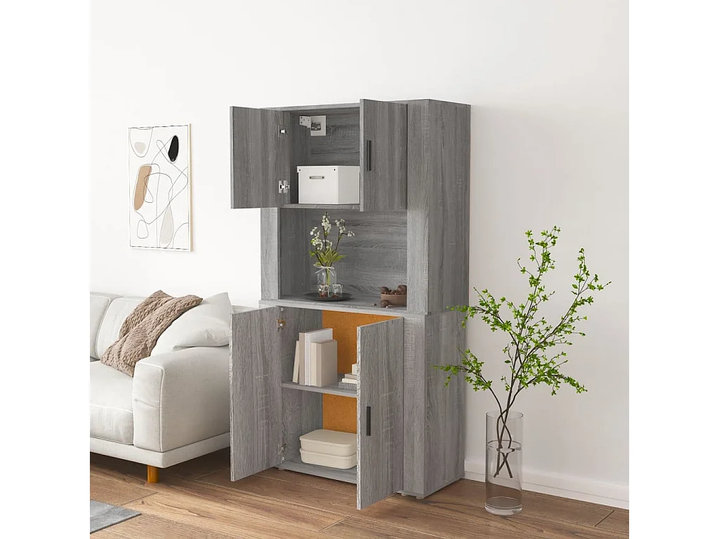 Highboard,Kommode Grau Sonoma Holzwerkstoff -gkd195534