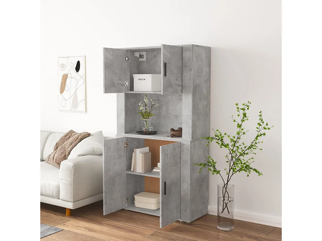 Highboard,Kommode Betongrau Holzwerkstoff -gkd72719