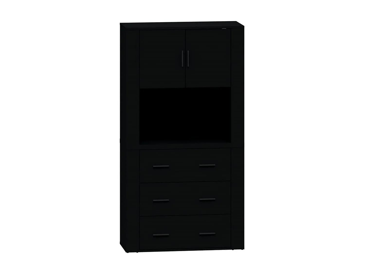 Highboard,Kommode Schwarz Holzwerkstoff -gkd723601