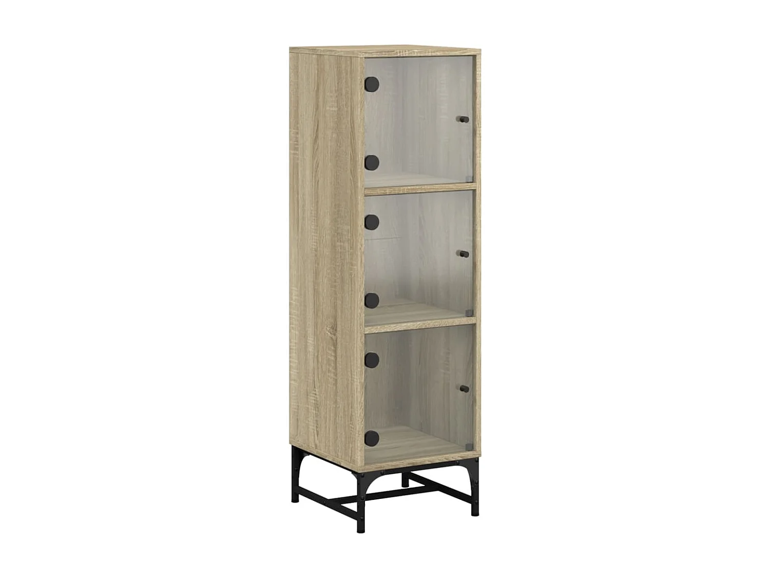 Highboard,Kommode mit Glastüren Sonoma-Eiche 35x37x120 cm -gkd961767