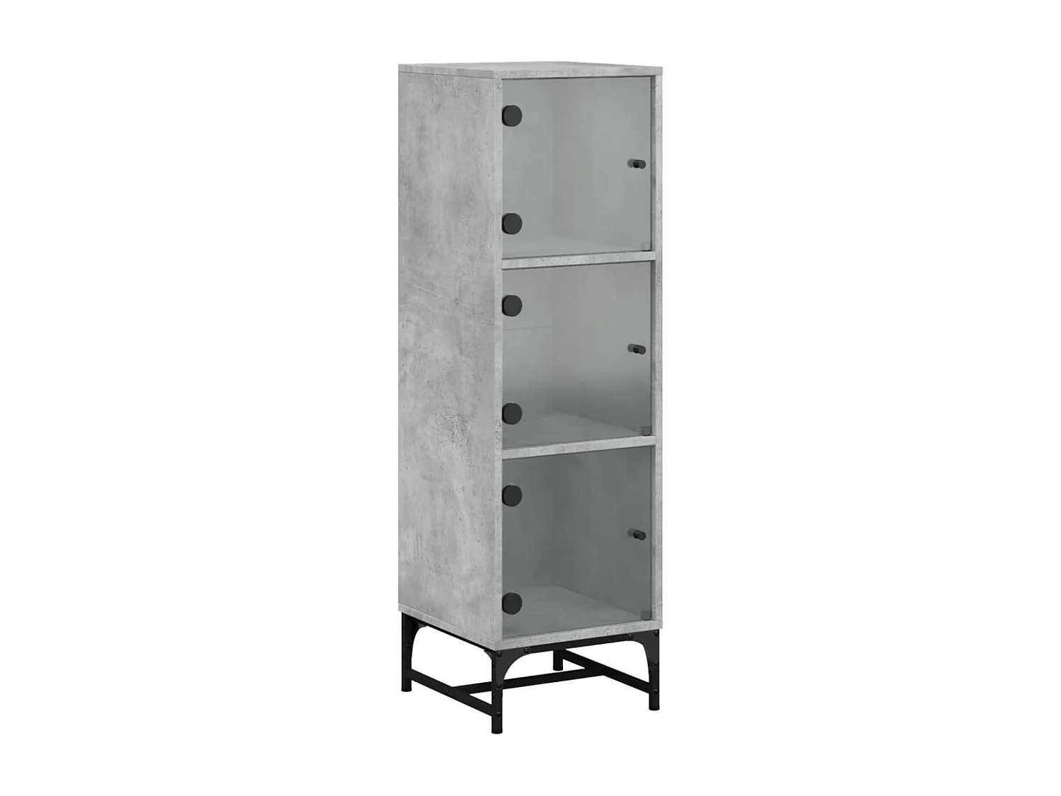 Highboard,Kommode mit Glastüren Betongrau 35x37x120 cm -gkd287315