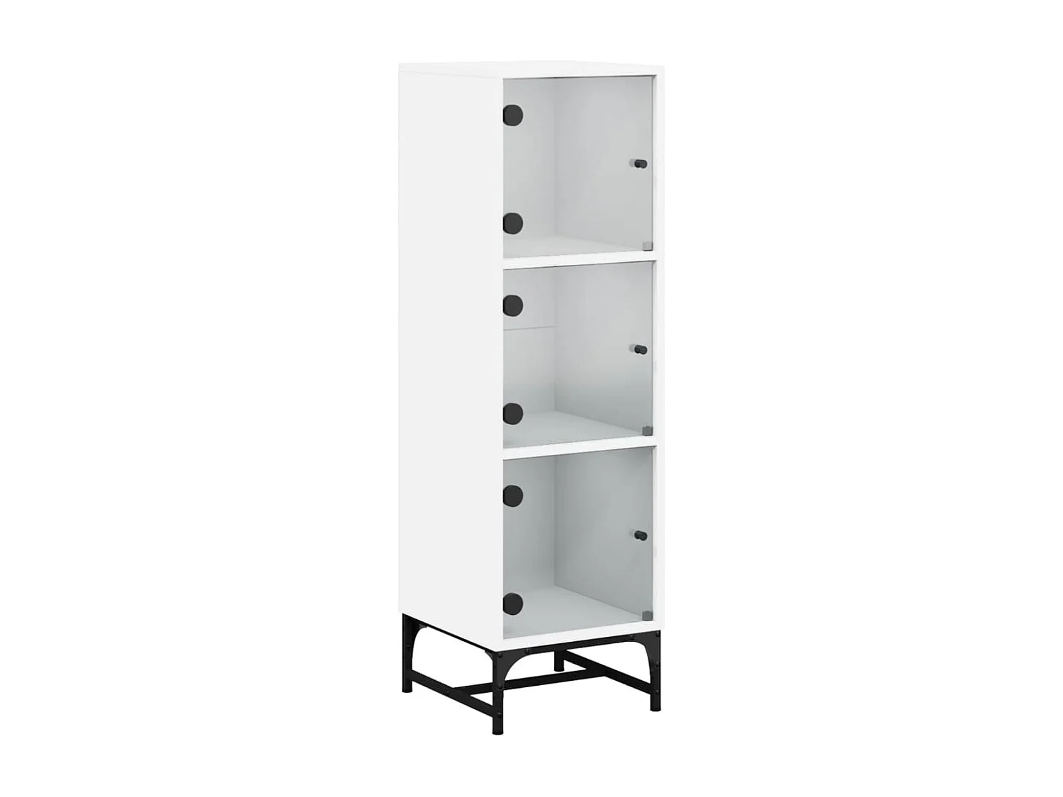 Highboard,Kommode mit Glastüren Weiß 35x37x120 cm -gkd765538