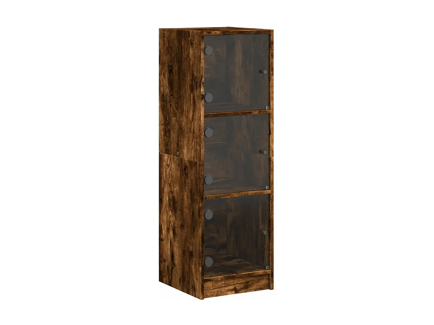 Highboard,Kommode mit Glastüren Räuchereiche 35x37x109 cm -gkd855763