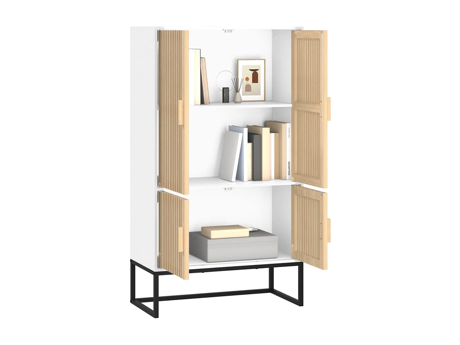 Highboard,Kommode Weiß 70x35x125 cm Holzwerkstoff -gkd711006