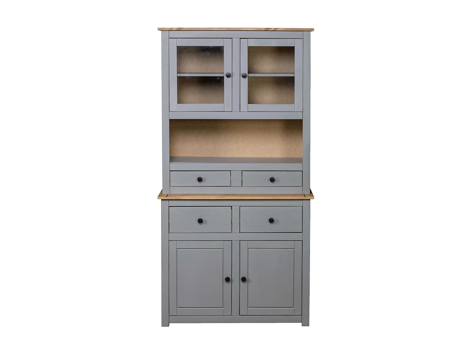 Highboard,Kommode Grau 93x40,5x180 cm Kiefernholz Panama -gkd404345
