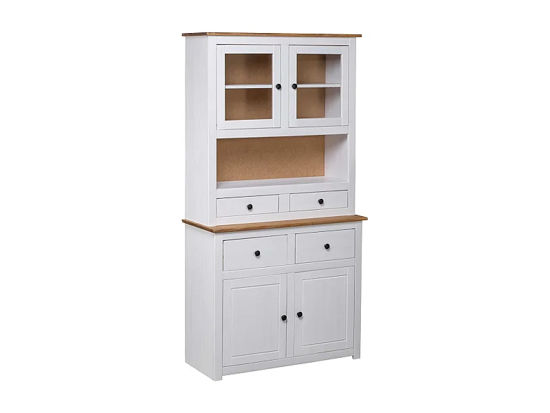 Highboard,Kommode Weiß 93x40,5x180 cm Kiefernholz Panama -gkd460145