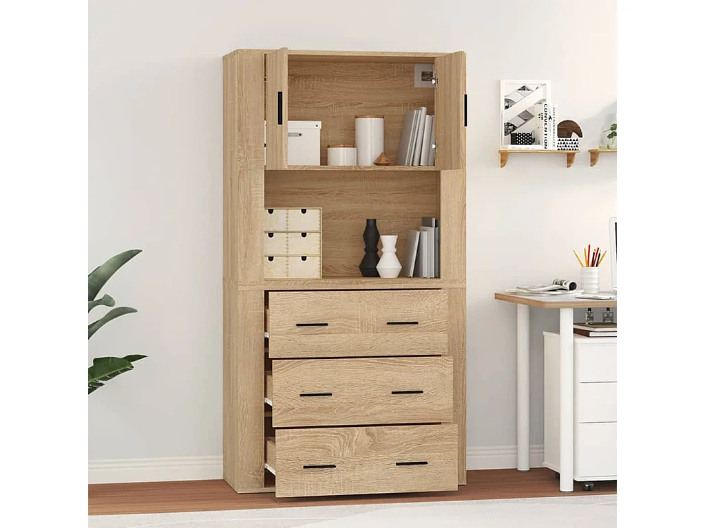 Highboard,Kommode Sonoma-Eiche Holzwerkstoff -gkd156163
