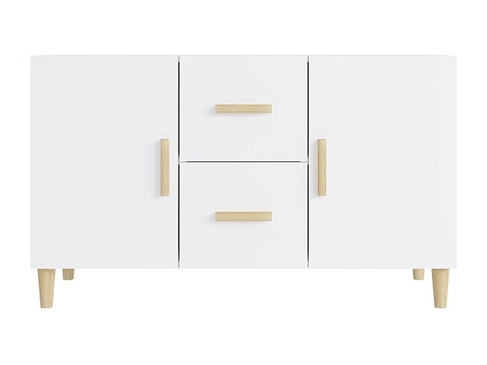 Credenza Legno Antico 100x36x60 Cm - Mobile Multiuso Con 2 Ante E 2 Cassetti Per Soggiorno O Cucina