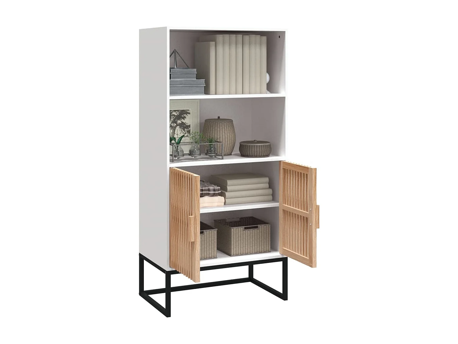 Highboard,Kommode Weiß 60x35x125 cm Holzwerkstoff -gkd671487
