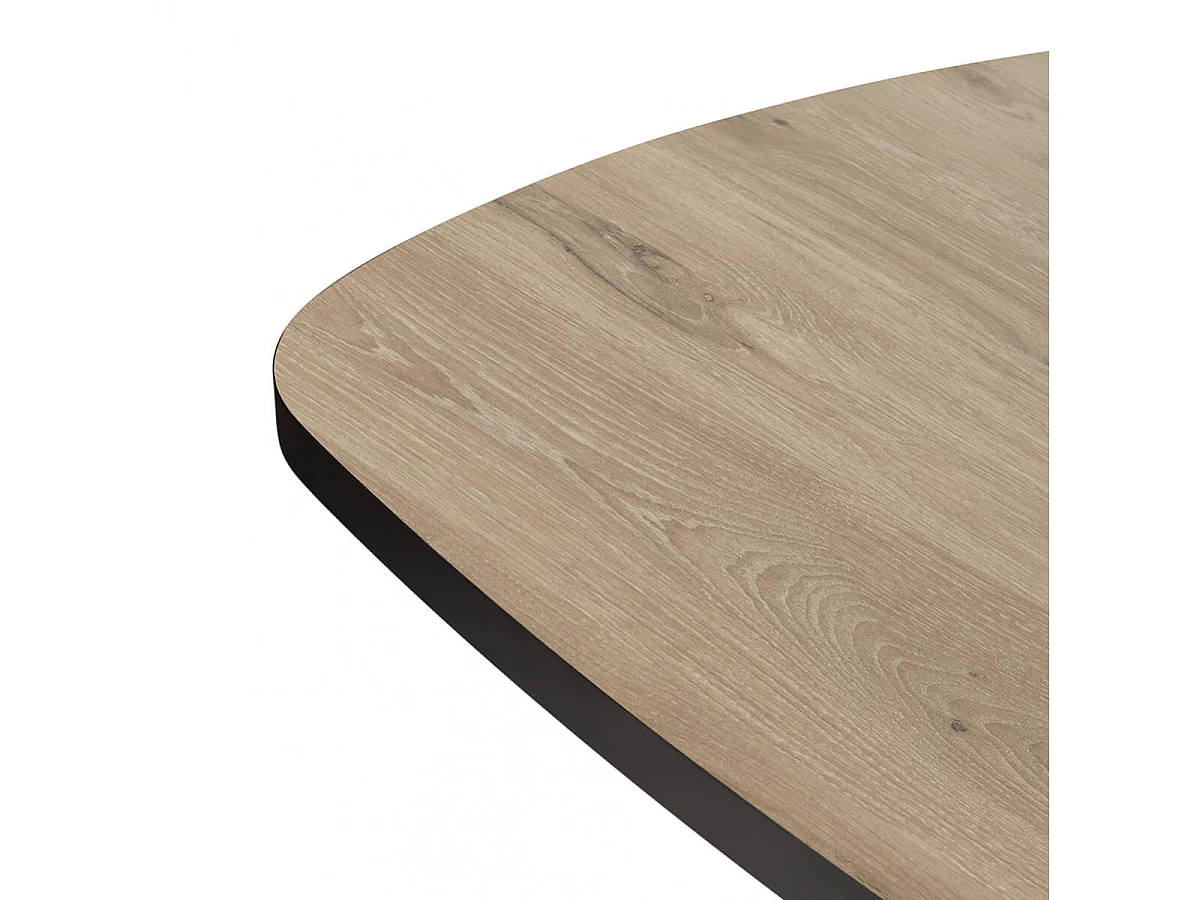 CANYON - Table Ovale 230cm Aspect Bois Piètement Araignée Métal Noir