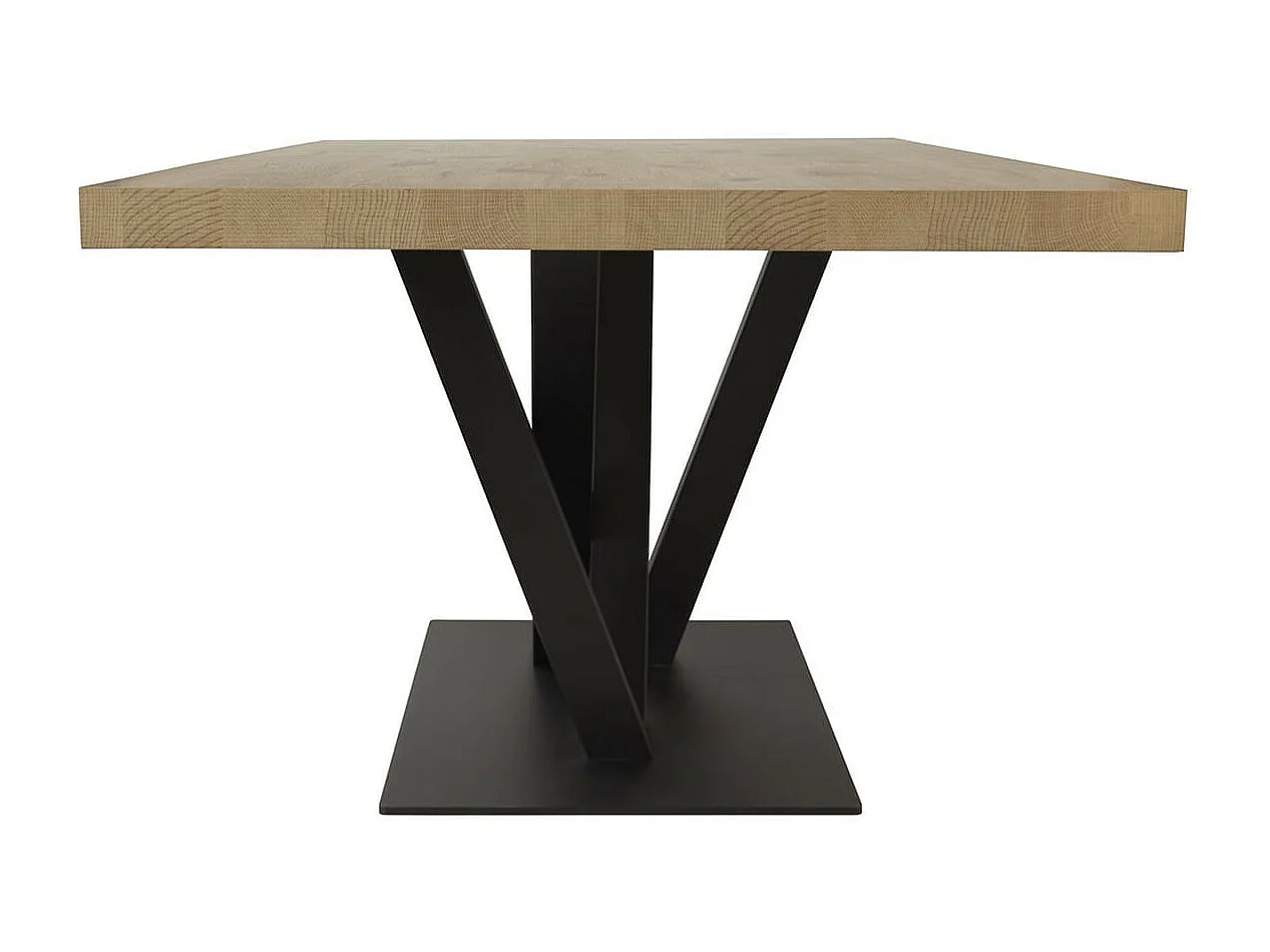 CANYON - Table 170cm Aspect Bois Piètement Métal Croisé Noir