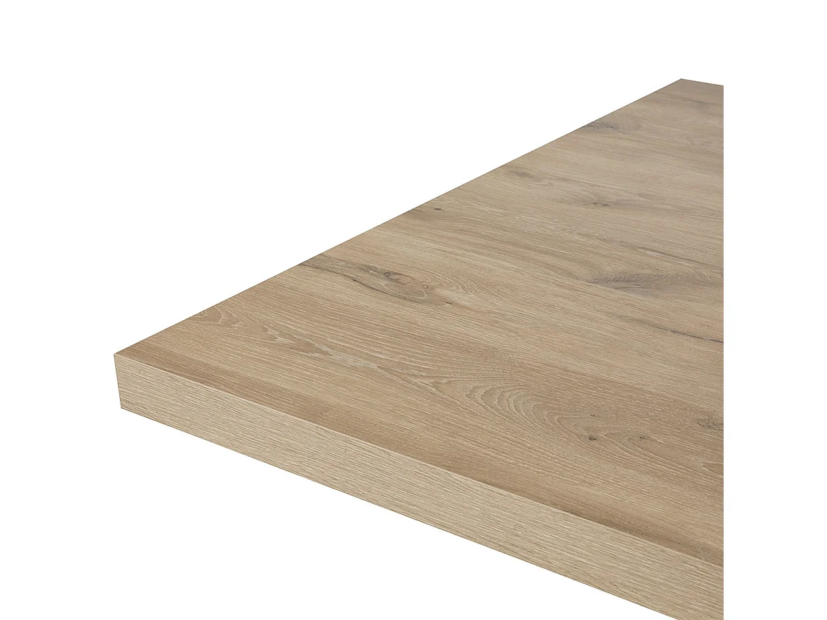 CANYON - Table 170cm Aspect Bois Piètement Métal Croisé Noir