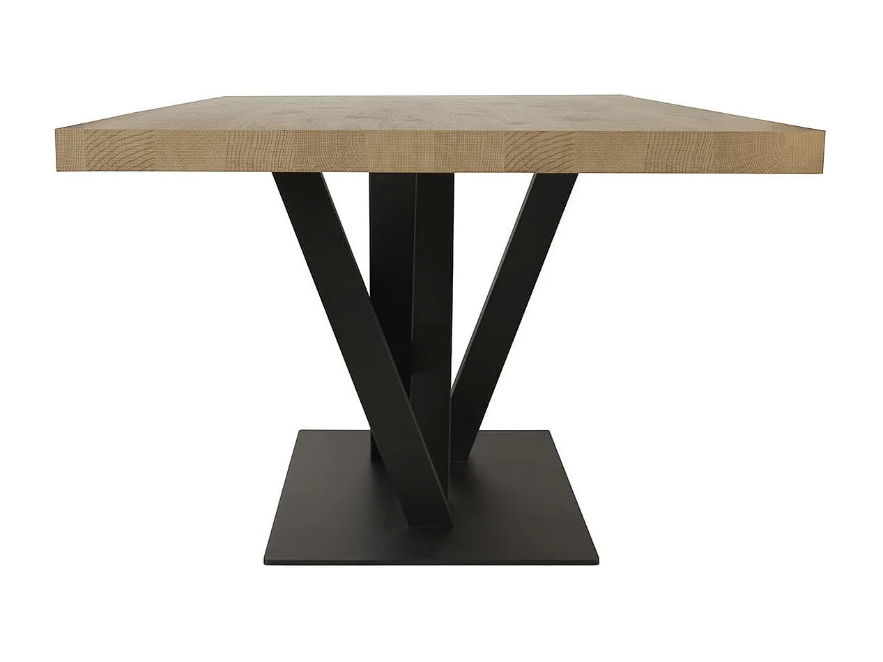 CANYON - Table 170cm Aspect Bois Piètement Métal Croisé Noir