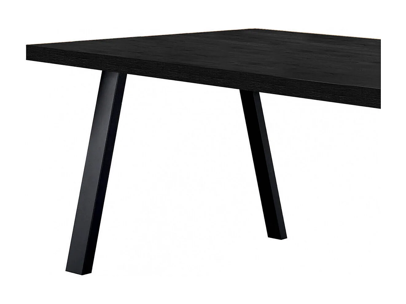 NOX - Table Rectangulaire 170cm Aspect Bois Noir Piètement A Métal Noir