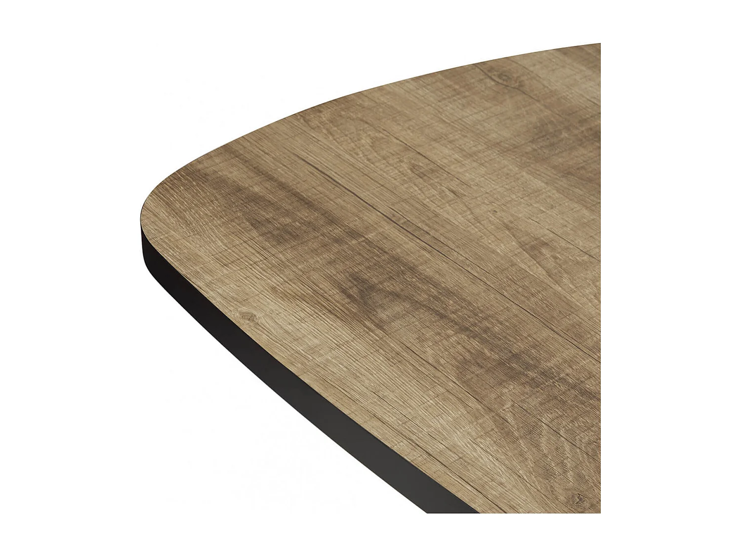 TROPIX - Table Ovale 230cm Aspect Bois Piètement Araignée Métal Noir