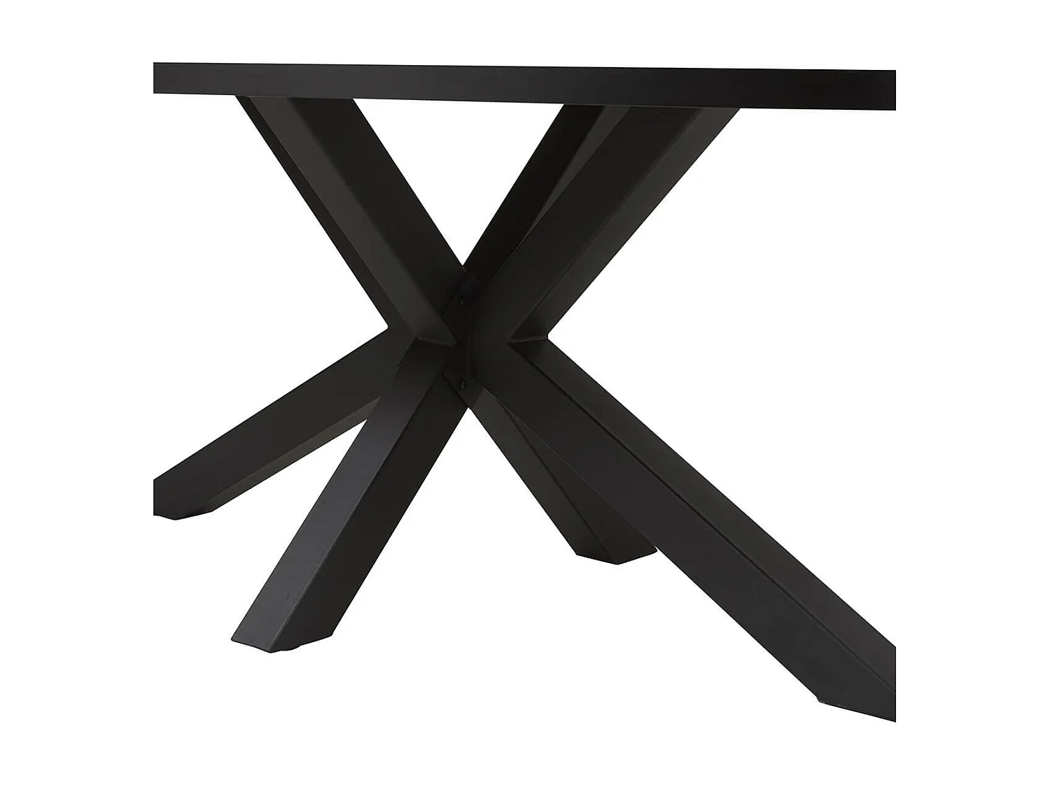 FRANK - Table Ovale 200cm Aspect Bois Piètement Etoile Métal Noir