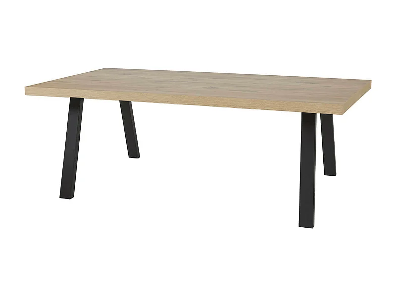 CANYON - Table Rectangulaire 170cm Aspect Bois Piètement A Métal Noir