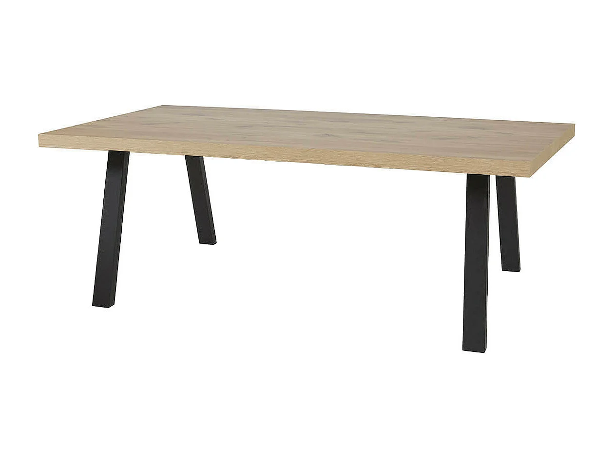 CANYON - Table Rectangulaire 170cm Aspect Bois Piètement A Métal Noir