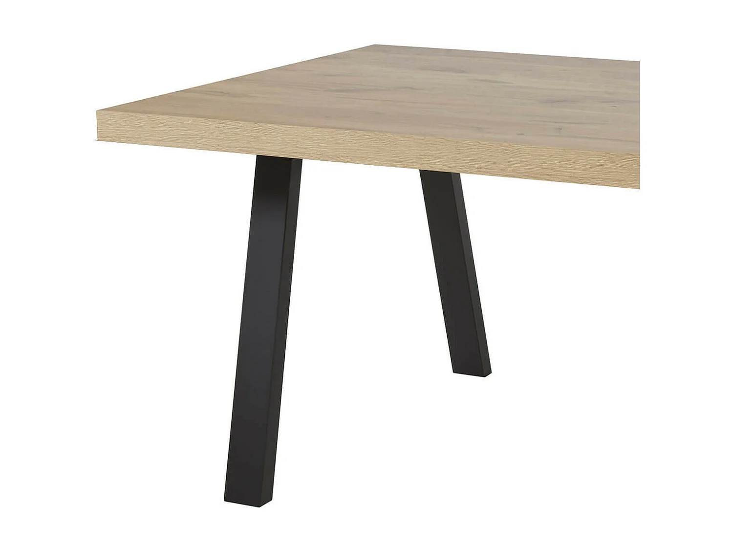 CANYON - Table Rectangulaire 170cm Aspect Bois Piètement A Métal Noir