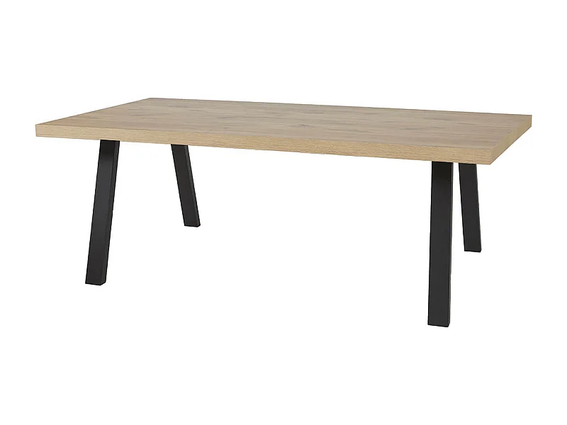 CANYON - Table Rectangulaire 170cm Aspect Bois Piètement A Métal Noir