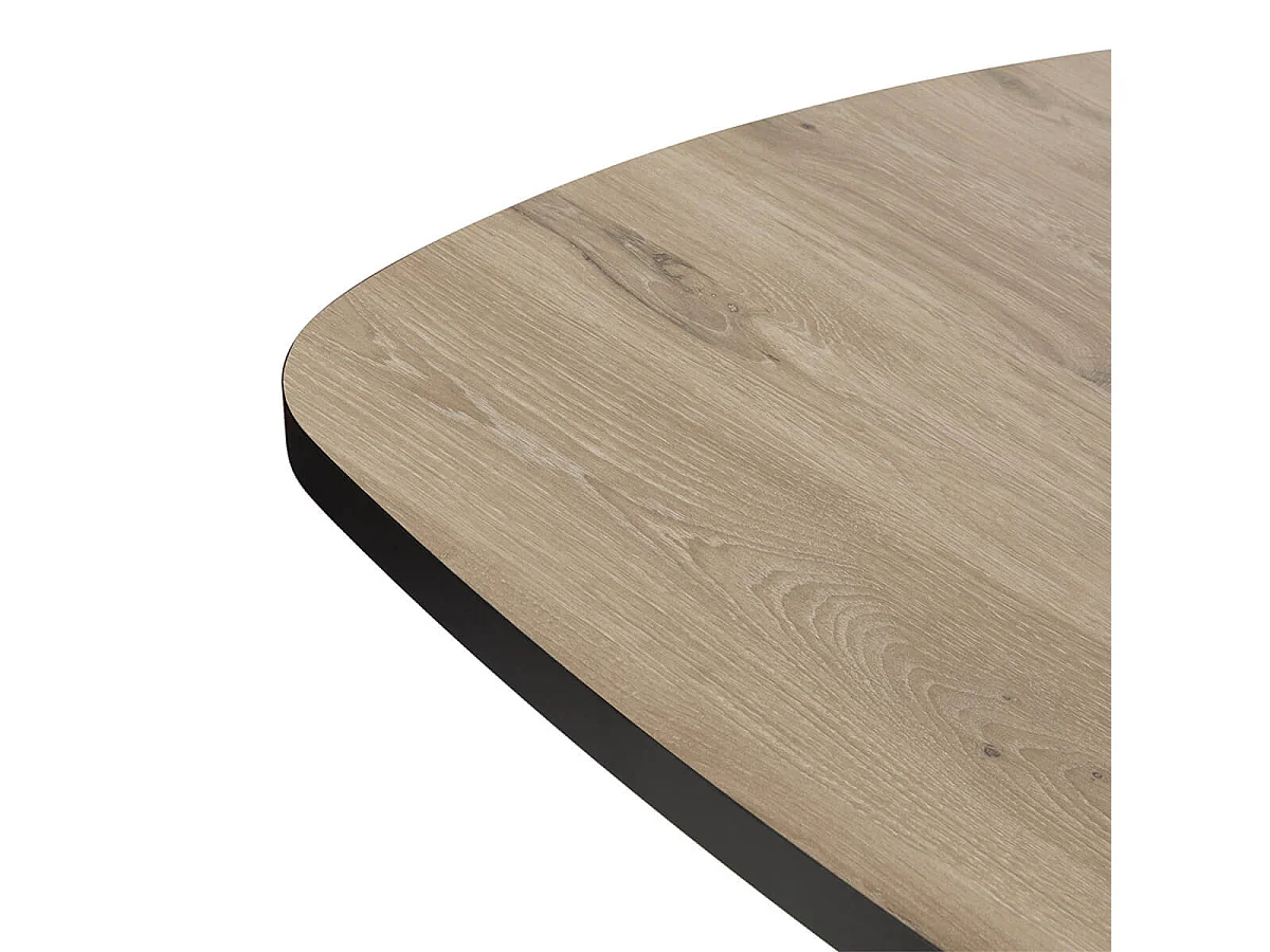 CANYON - Table Ovale 200cm Aspect Bois Piètement Etoile Métal Noir