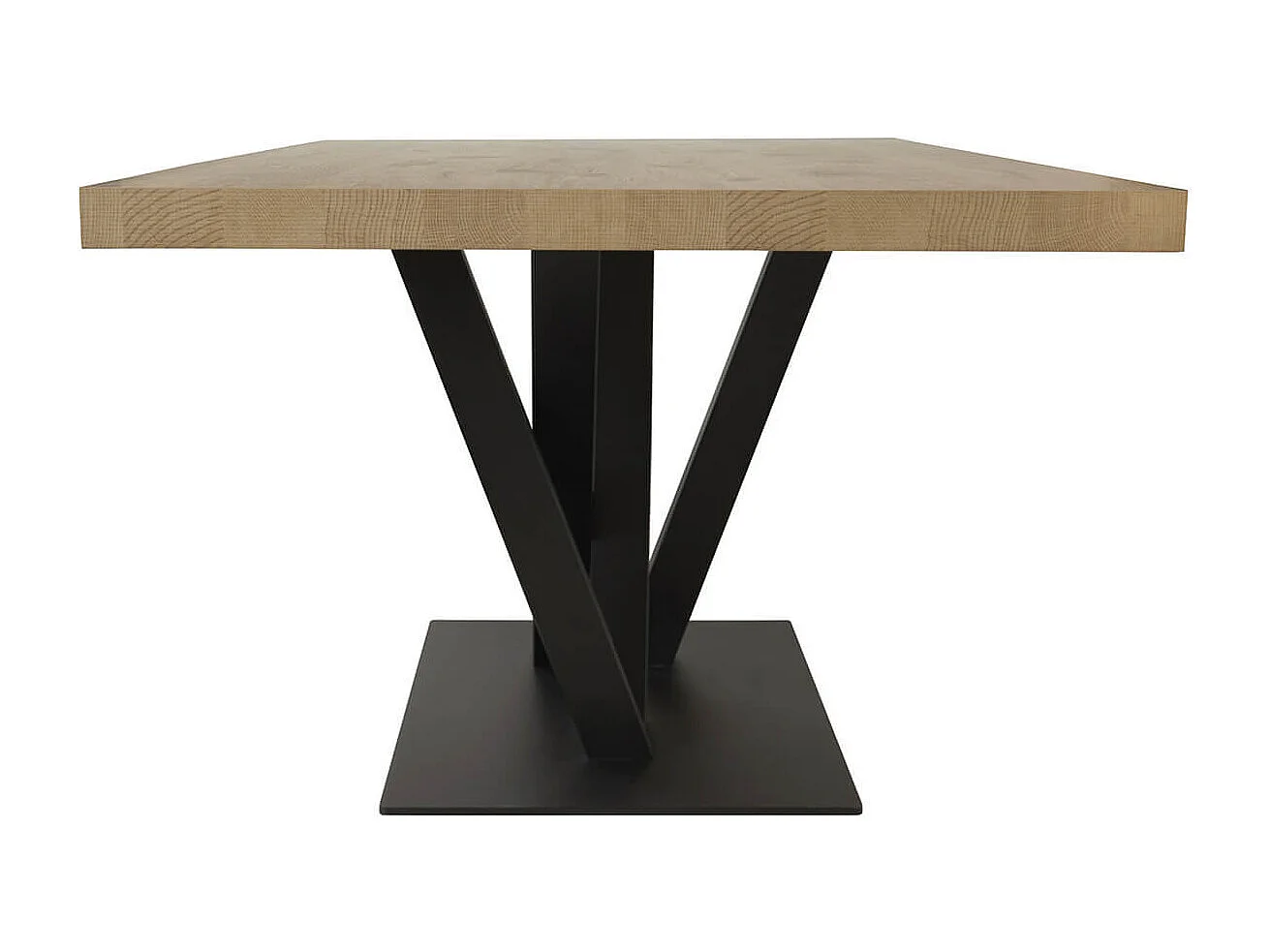 CANYON - Table 230cm Aspect Bois Piètement Métal Croisé Noir