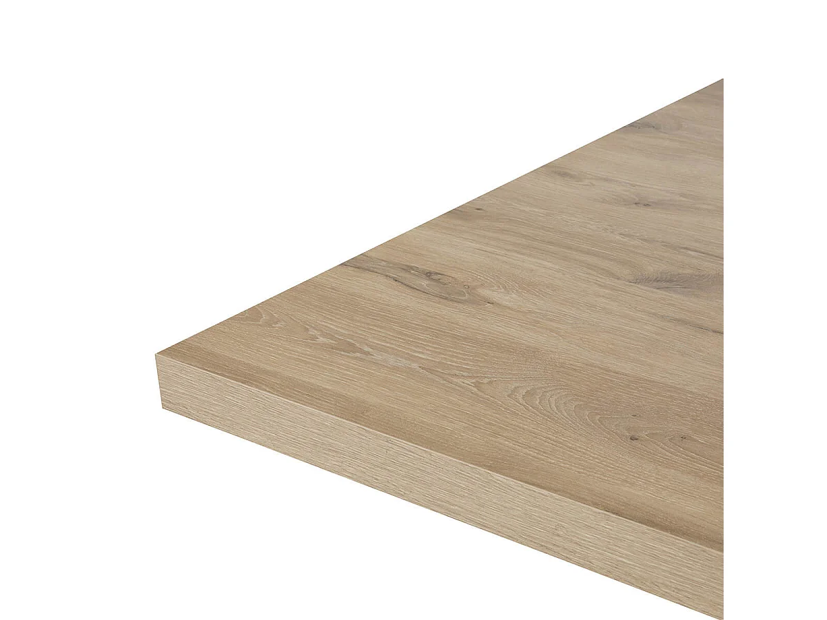 CANYON - Table Rectangulaire 200cm Aspect Bois Piètement X Métal Noir