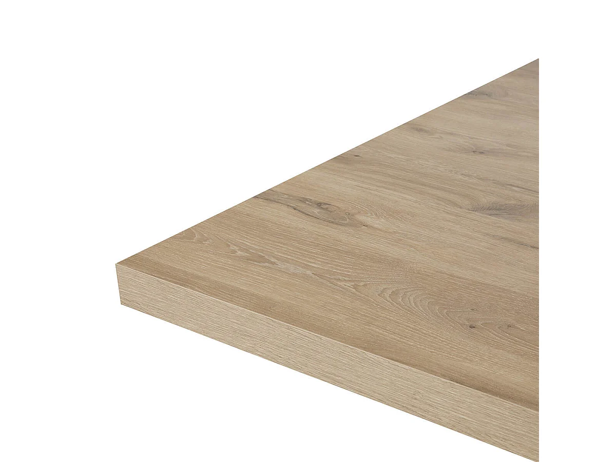 CANYON - Table Rectangulaire 230cm Aspect Bois Piètement Etoile Métal Noir