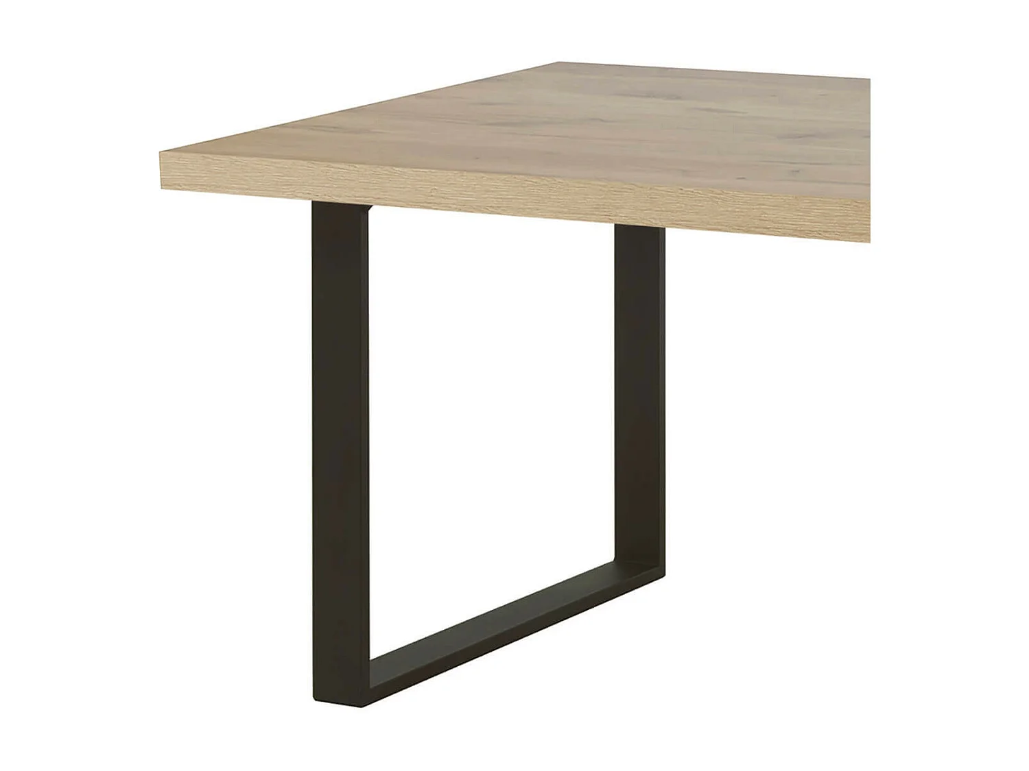 CANYON - Table Rectangulaire 170cm Aspect Bois Piètement U Métal Noir