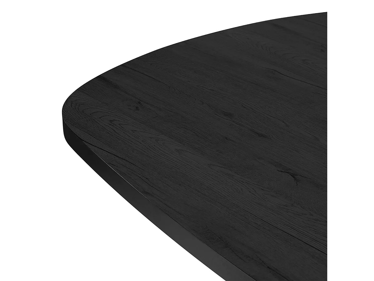NOX - Table Ovale 200cm Aspect Bois Piètement Etoile Métal Noir