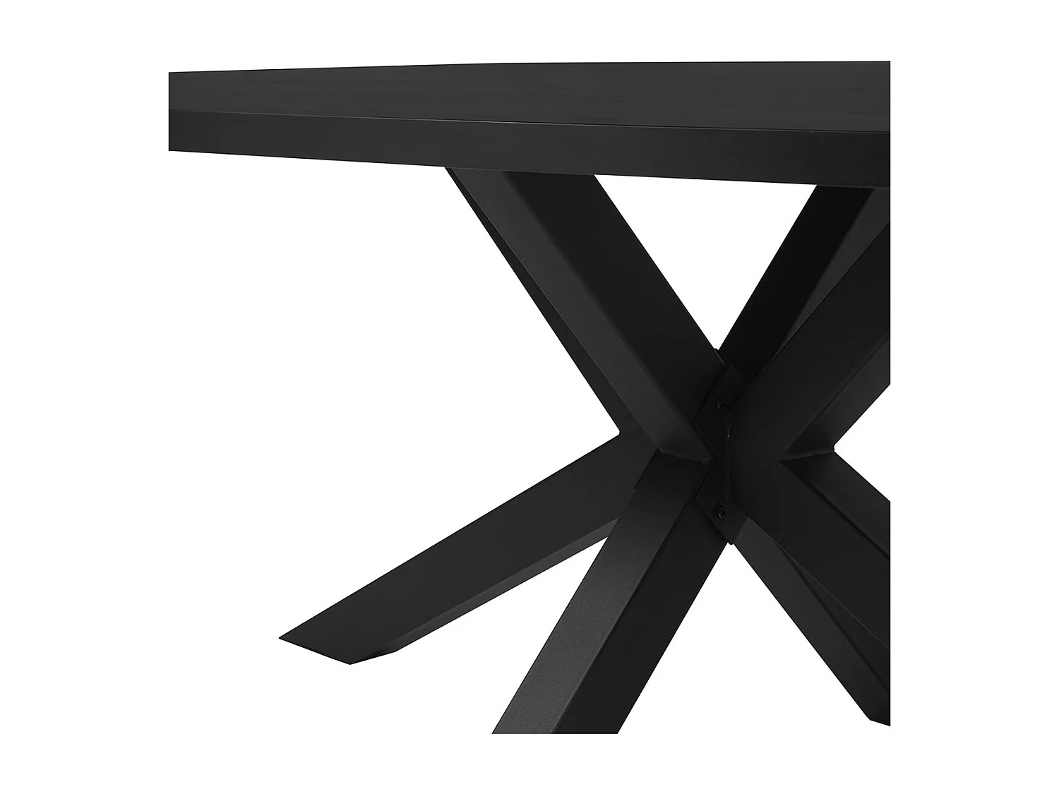 NOX - Table Ovale 200cm Aspect Bois Piètement Etoile Métal Noir