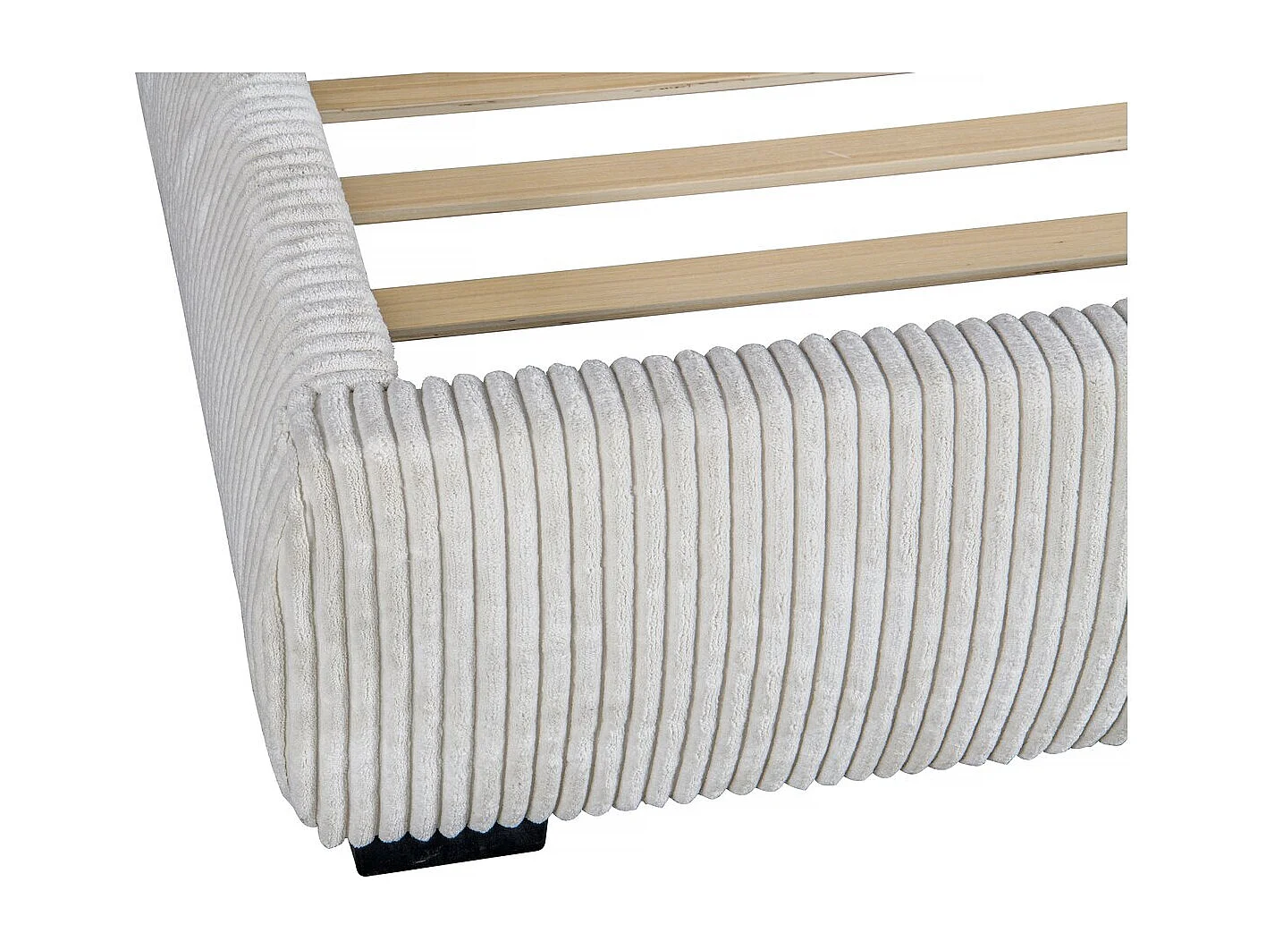 Letto matrimoniale in velluto a coste "Montana" - 180 x 200 cm - Beige