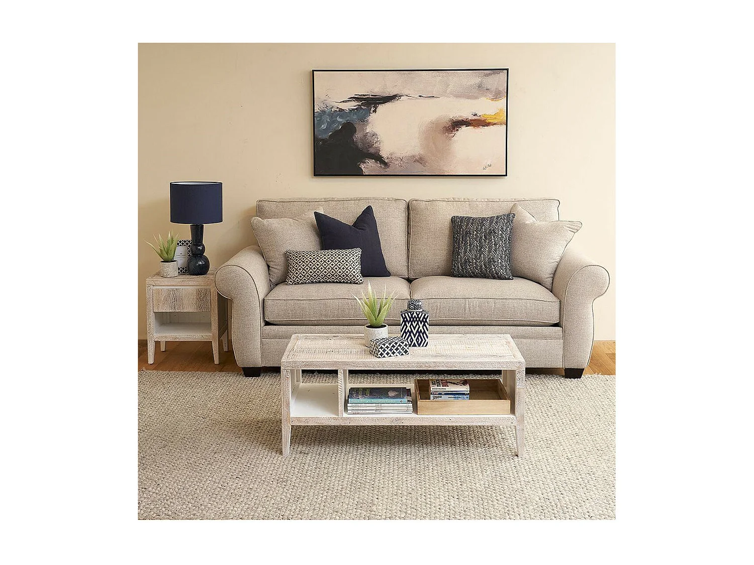 Table de chevet Bois Gris - Cadélia Décoration d'Autrefois