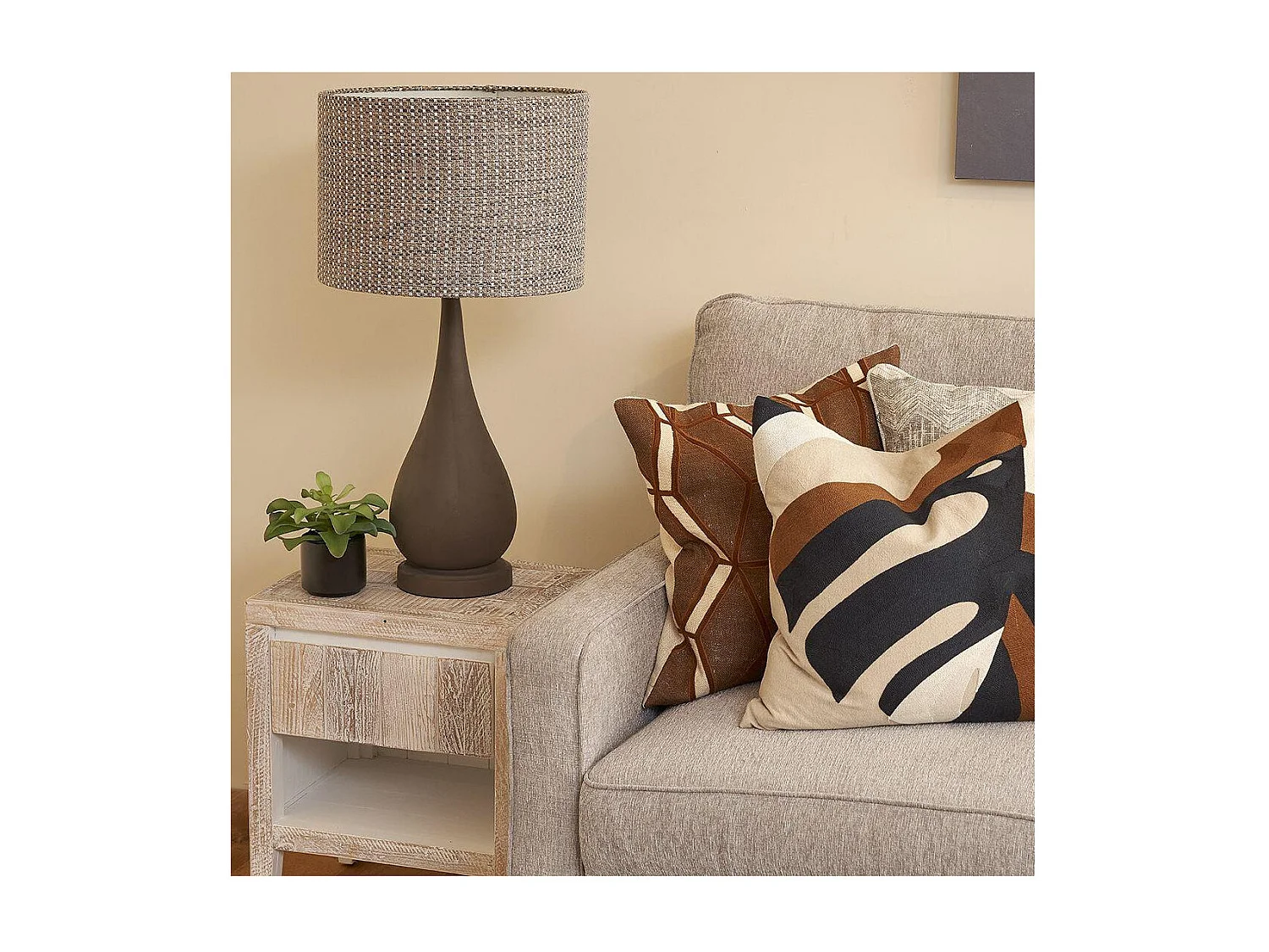 Table de chevet Bois Gris - Cadélia Décoration d'Autrefois